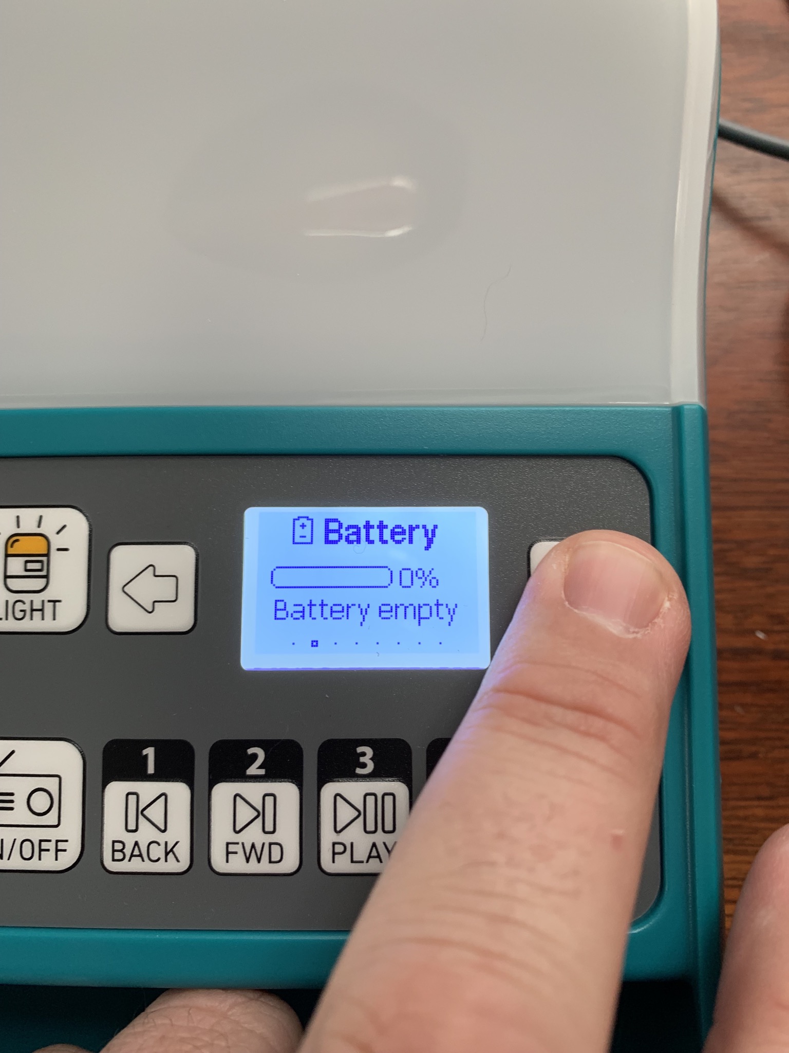 battery status screen