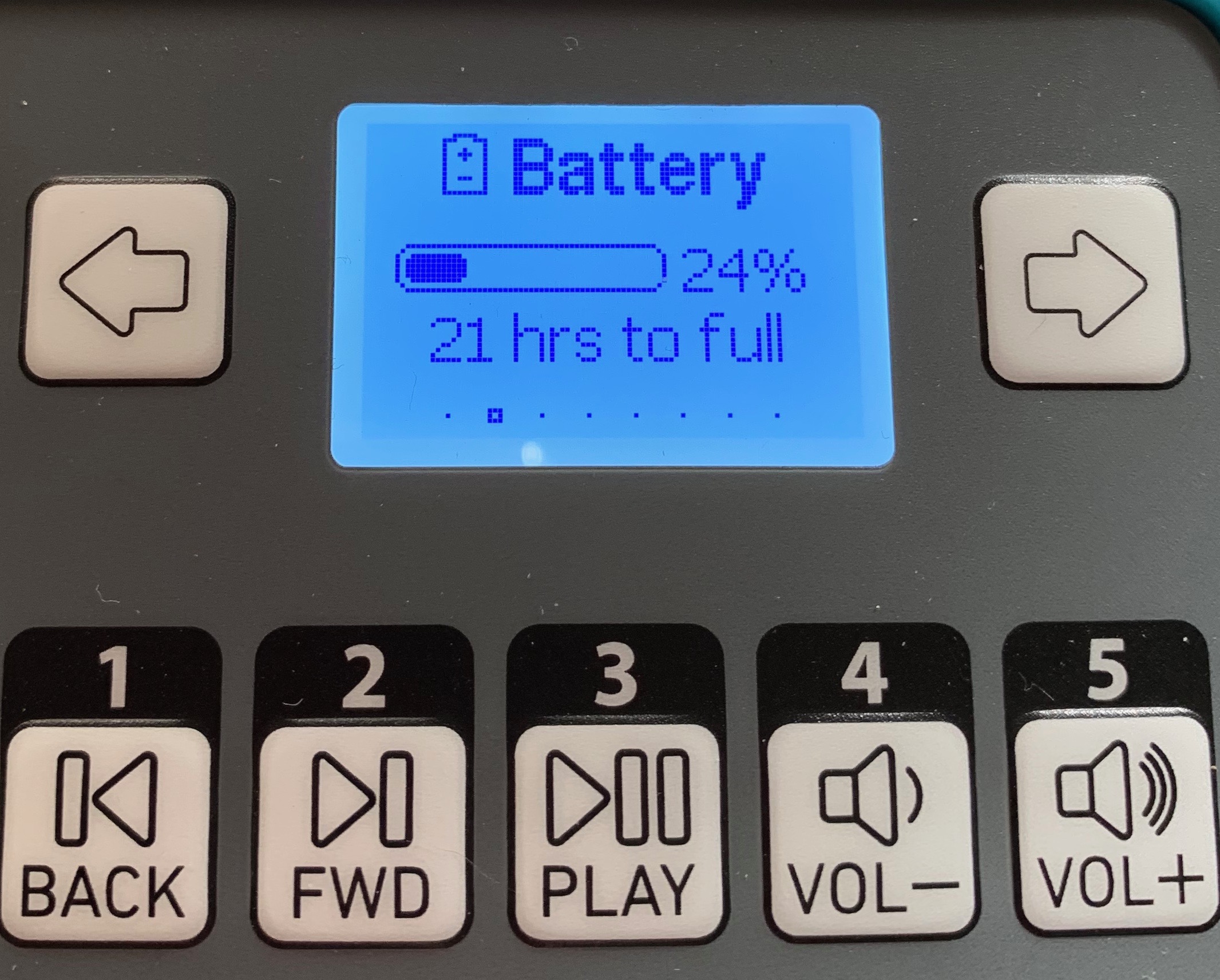 SolarHome screen displaying battery 24% charged